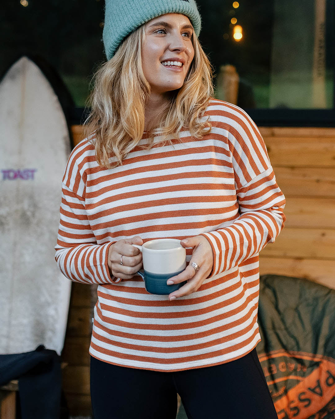 Panorama Striped Long Sleeve T-Shirt - Glazed Ginger