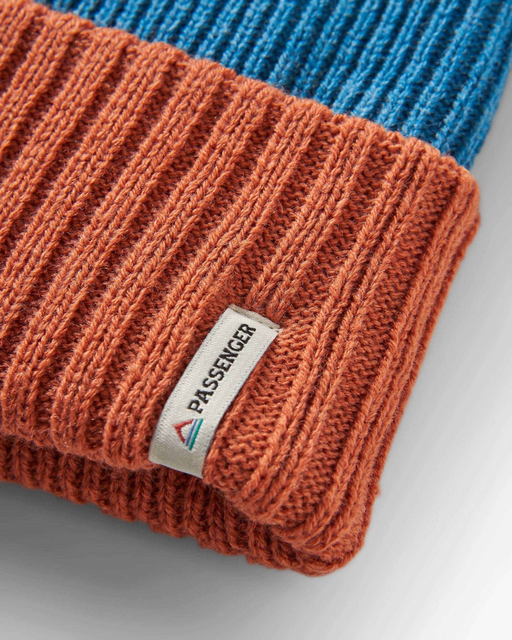 Outlook Recycled Beanie - Baked Clay/Blue Steel