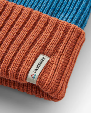 Outlook Recycled Beanie - Baked Clay/Blue Steel