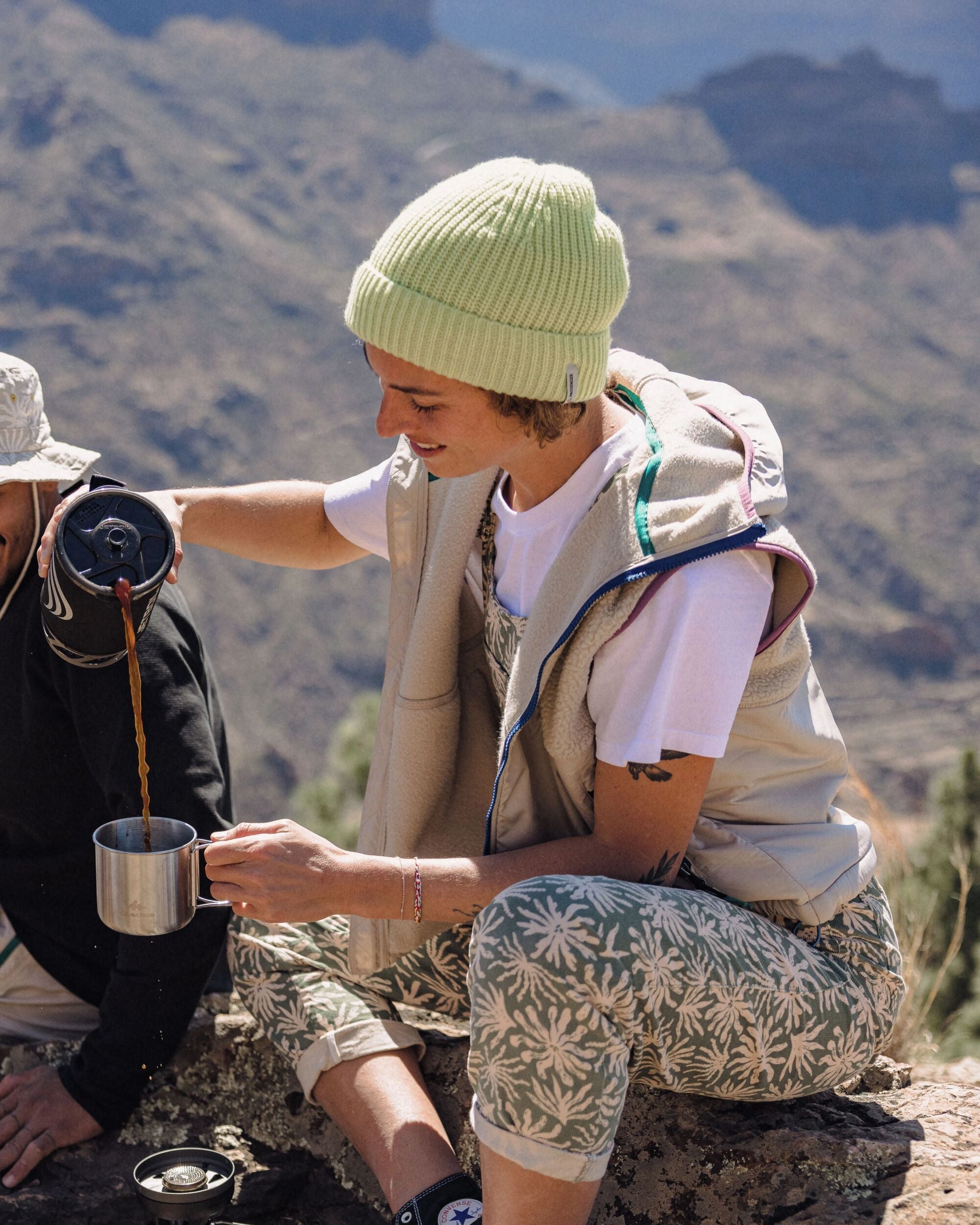 Compass Recycled Beanie - Lime Juice