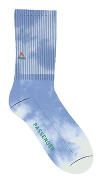 Organic Mid-weight Crew Socks - Tie Dye Cornflower