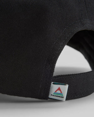 Classic Recycled Cotton 6 Panel Hat - Black