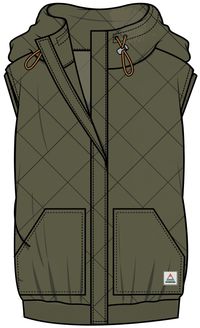 Clementine Recycled Quilted  Vest - Khaki