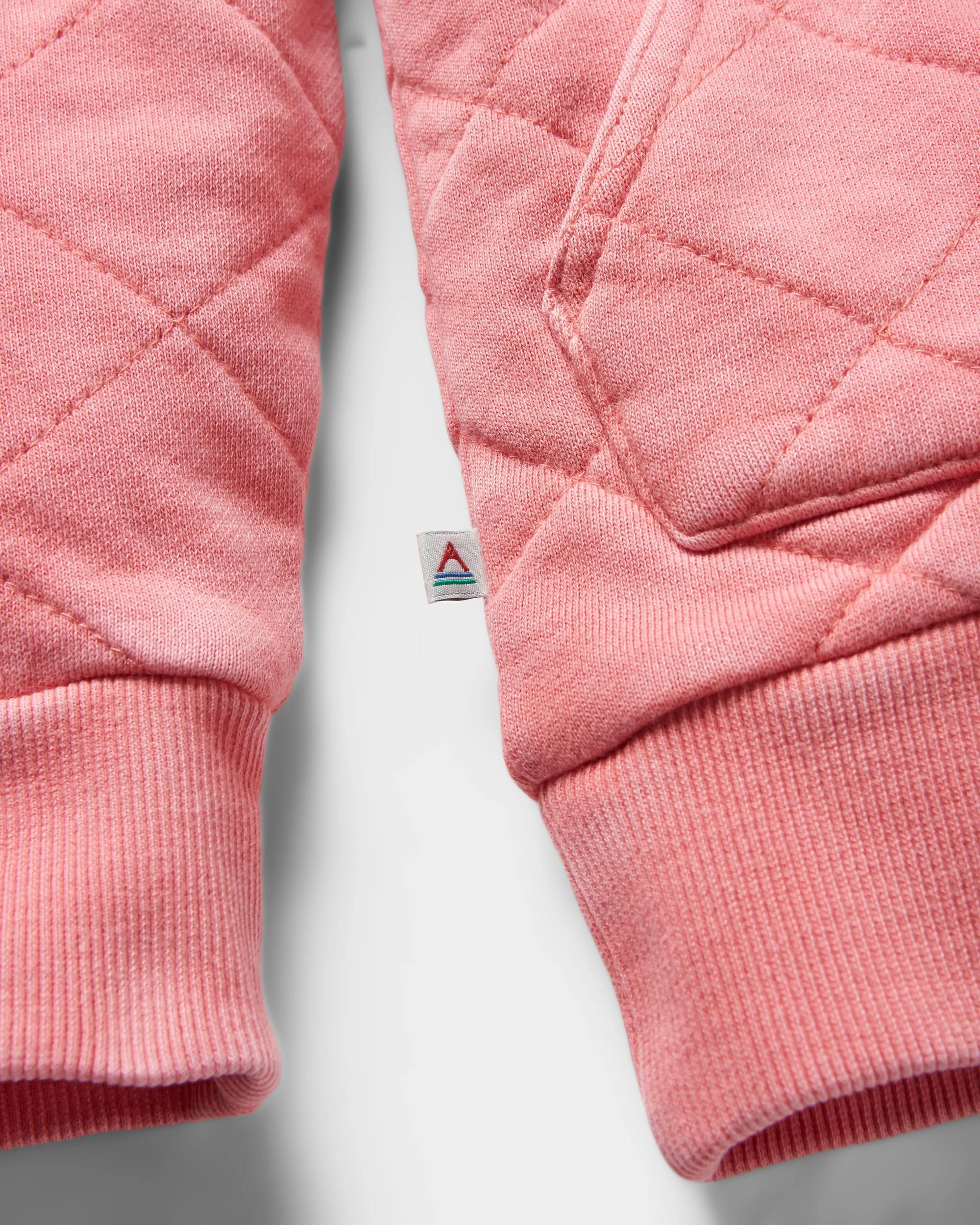 Clementine Recycled Quilted Button Up Hoodie - Shell Pink