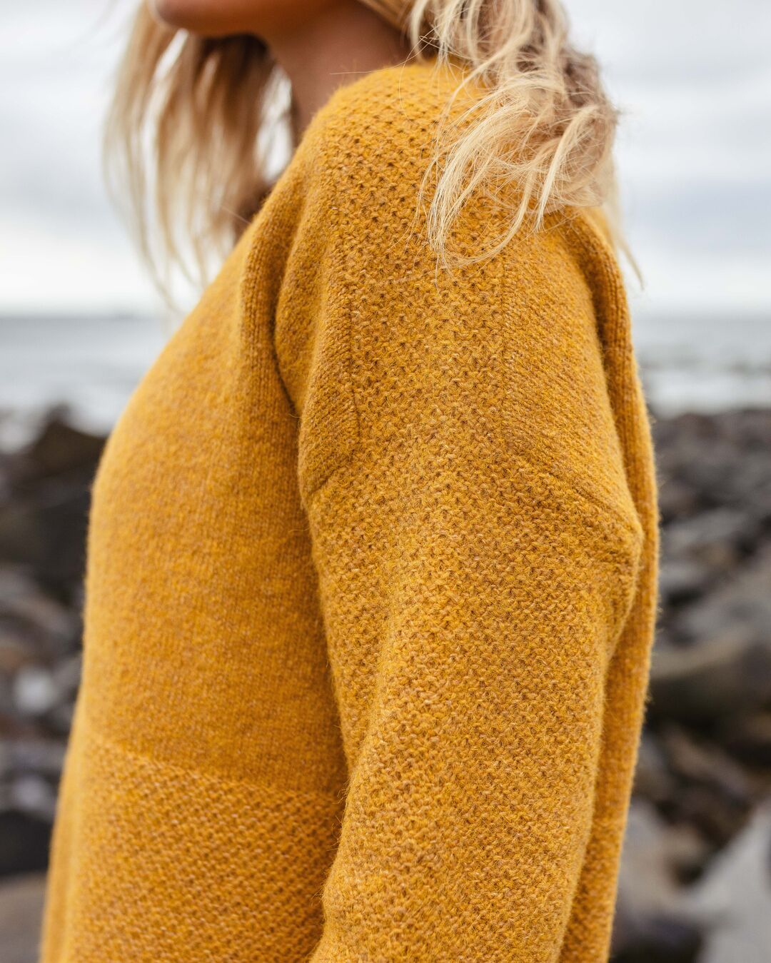 Cove Recycled Knitted Sweater - Amber Gold