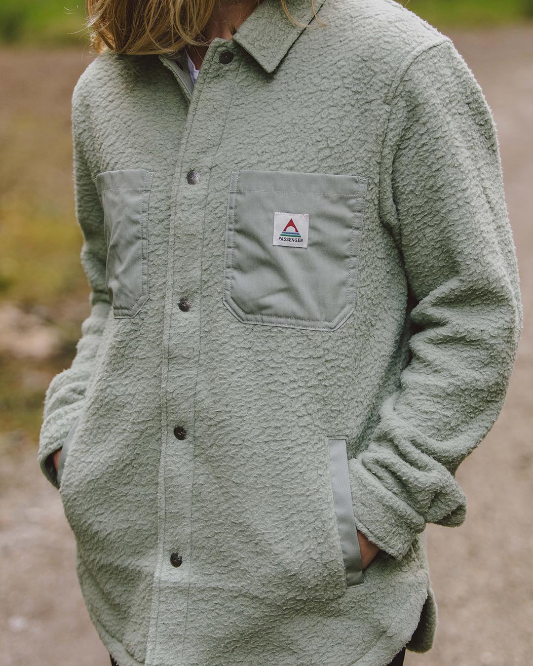 Rappel Recycled Sherpa Oversized Shirt - Pistachio