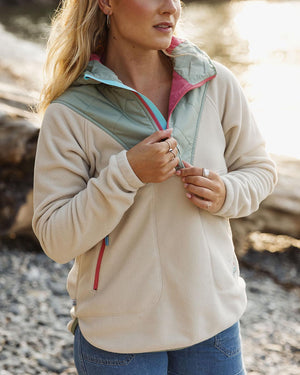 Juana Recycled Polar Hooded Fleece - Oatmeal