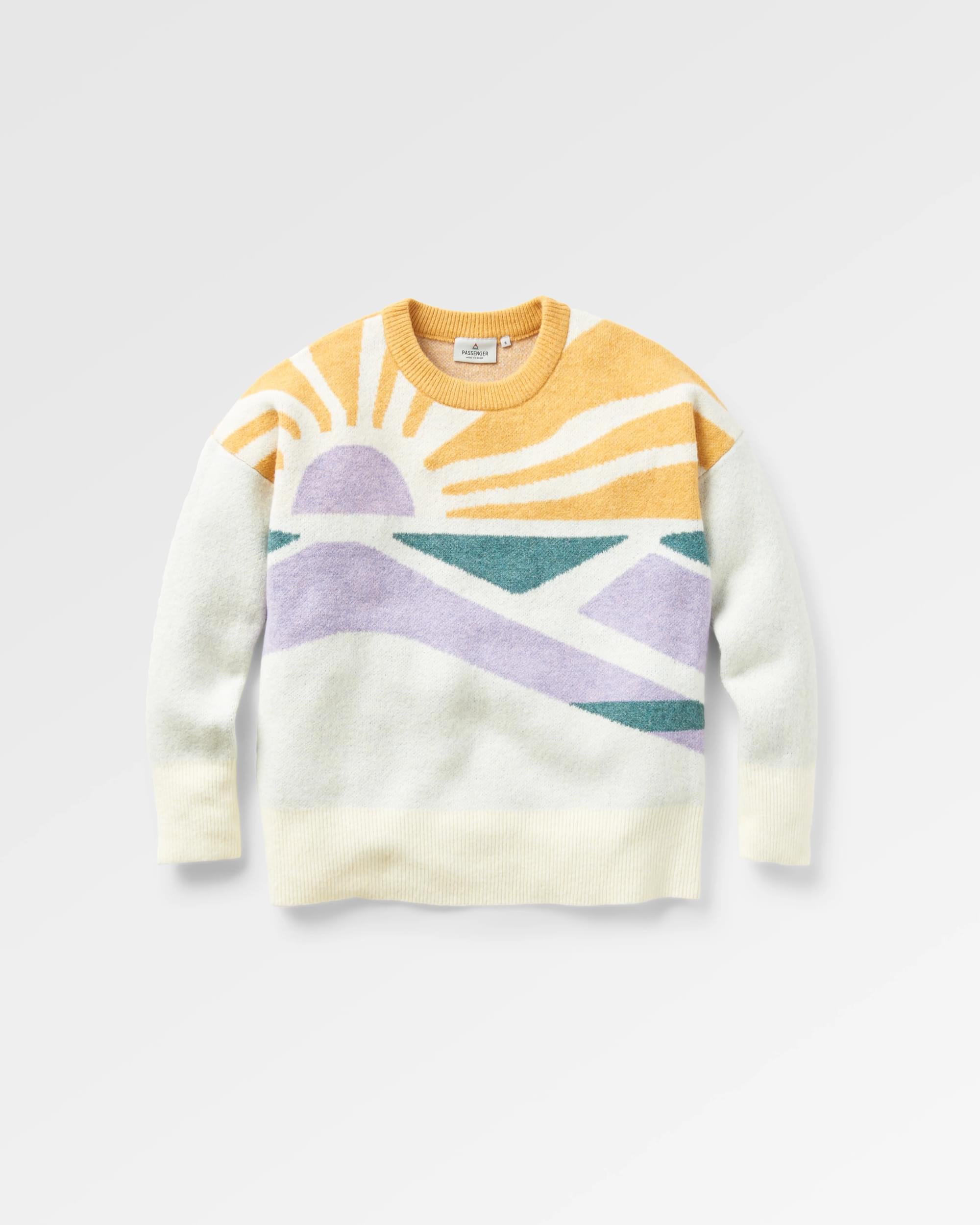 Sunsets Recycled Oversized Knitted Sweater - Marshmallow