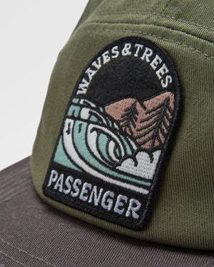 Waves & Trees Recycled 5 Panel Hat - Dusty Olive