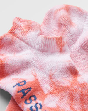 Organic Trainer Socks - Tie Dye Shell Pink