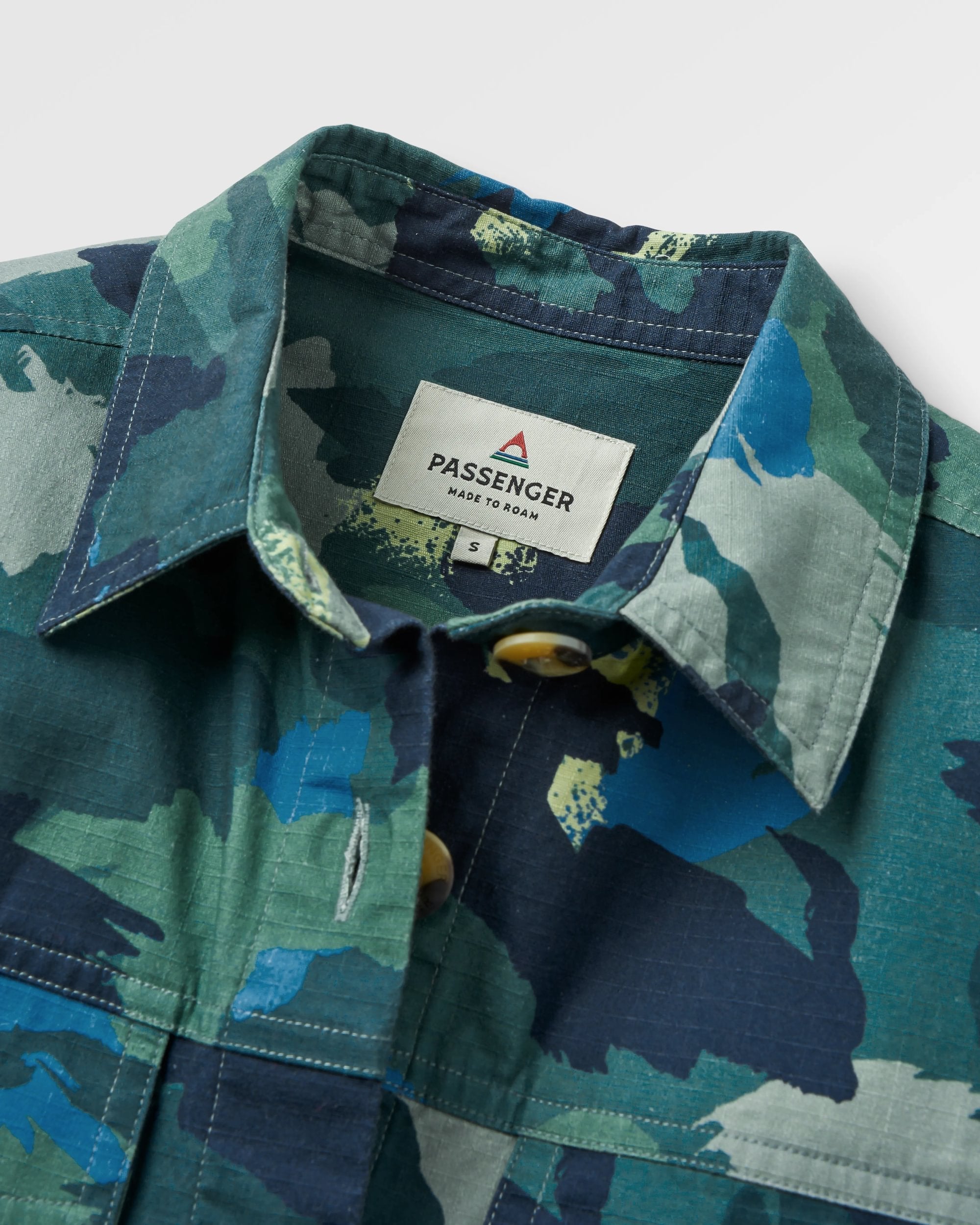 Coral Organic Cotton Long Sleeve Shirt - Alpine Camo Rain Forest