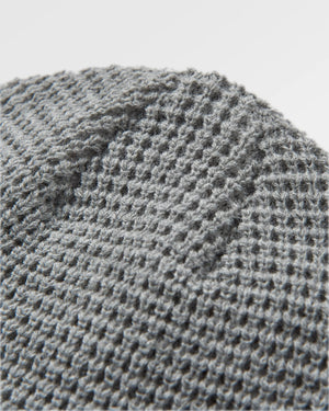 Moss Double Layer Recycled Waffle Beanie - Gray Marl