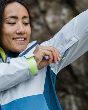 Rainstorm Recycled Waterproof Jacket - Gray Blue/Blue Steel