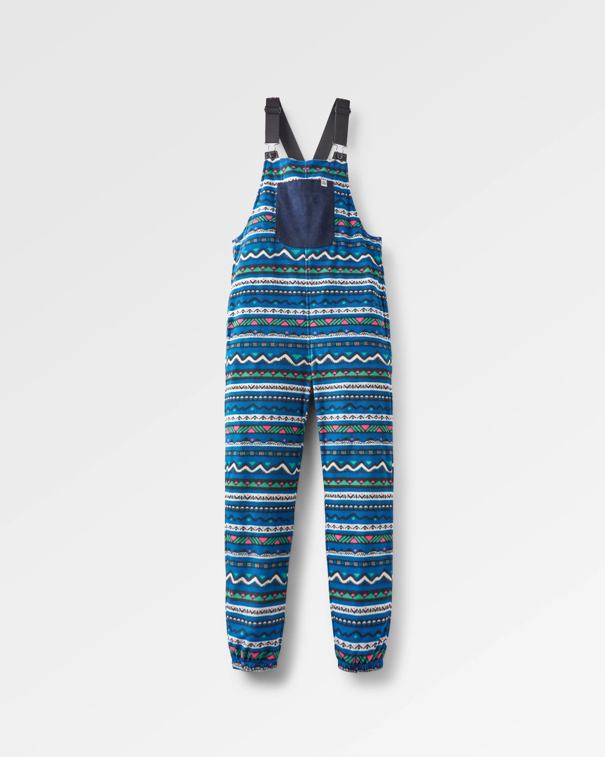 Ace Recycled Polar Fleece Overalls - Mountain Geo Tidal Blue