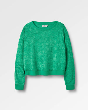 Vibes Textured Long Sleeve Top - Green Spruce