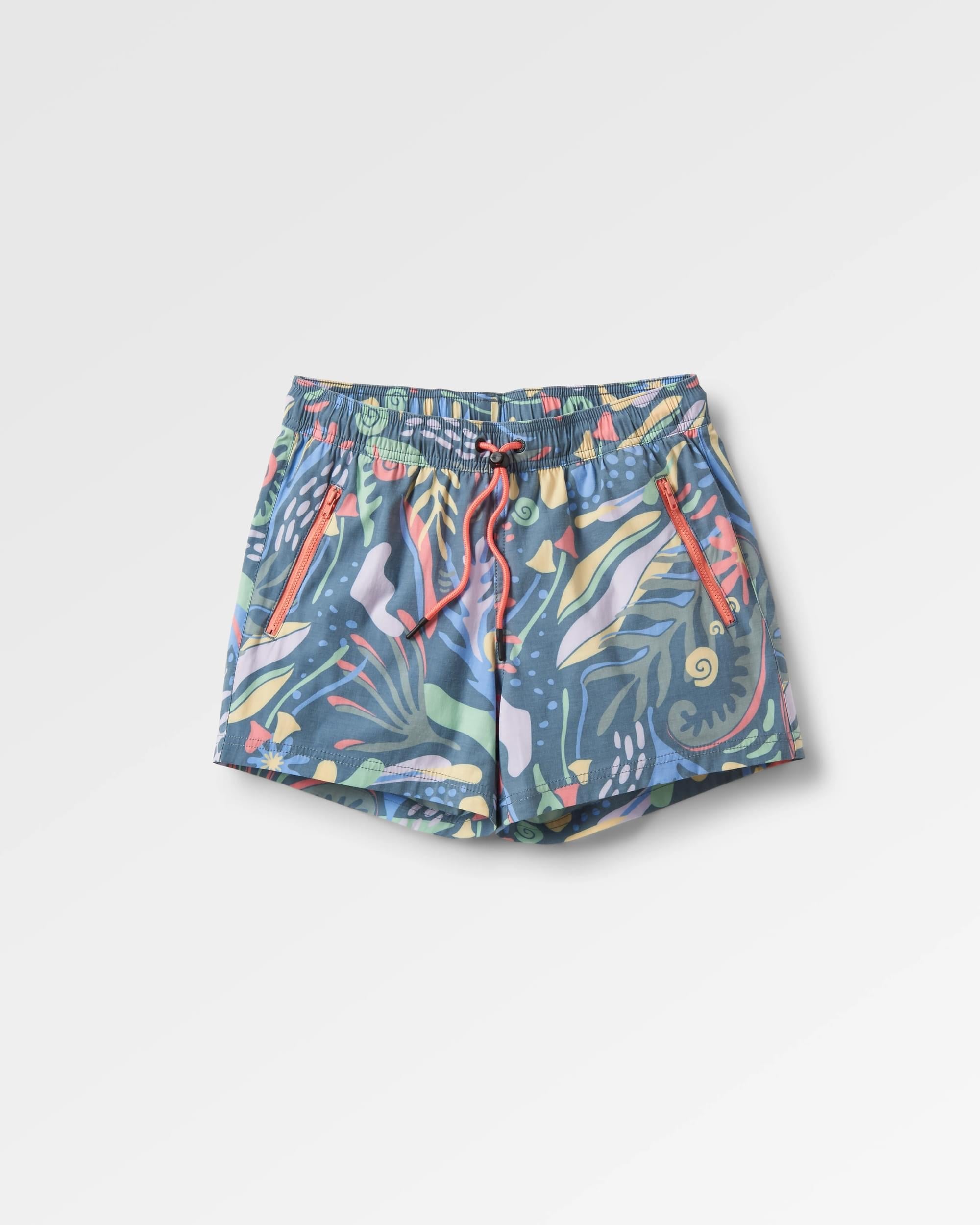 Way Out All Purpose Shorts - Abstract Seaweed Tidal Blue